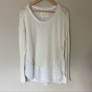 Anthropologie Deletta Nubby Circle White Sweater